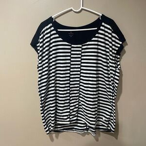 Talbots black and white striped sleeveless top